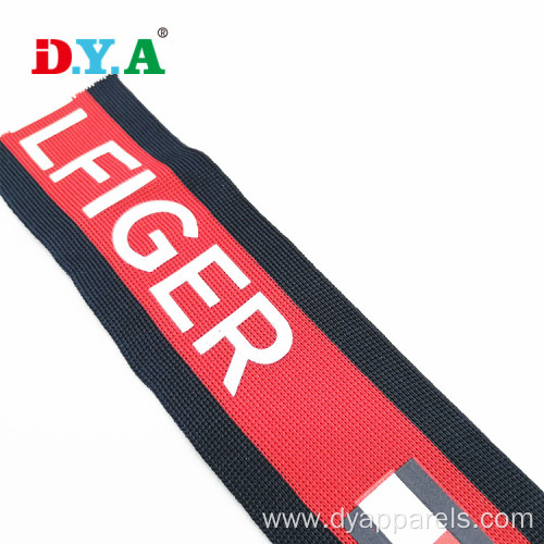 Red print knitted polyester webbing for garments decoration